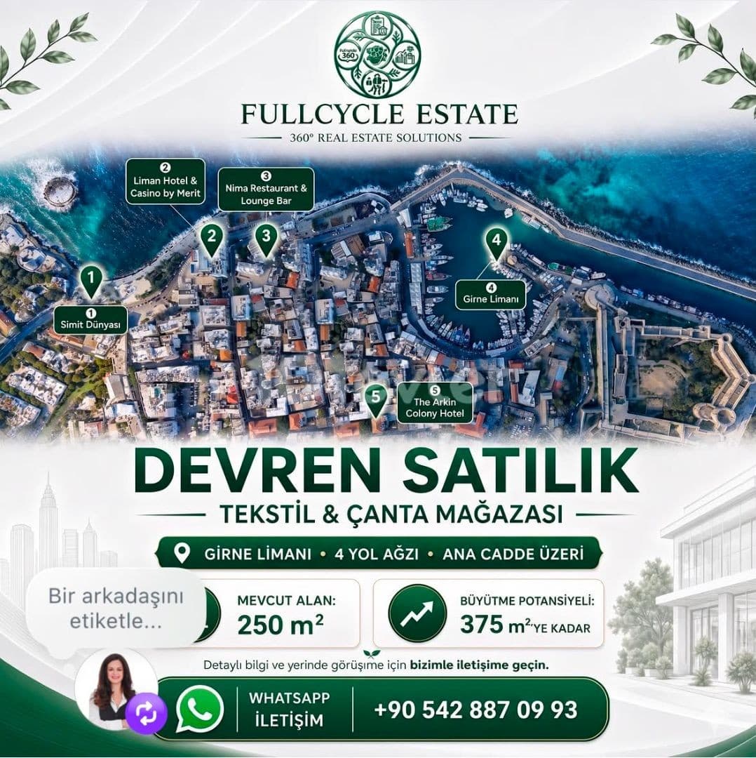 Girne Merkezde Anayol Üzerinde Devren Satılık 375 m² Köşe Mağaza — fotoğraf 1/1
